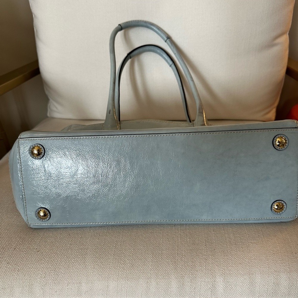 Coach Sky Blue Patent Leather Front Pocket Tote - Picture 14 of 14